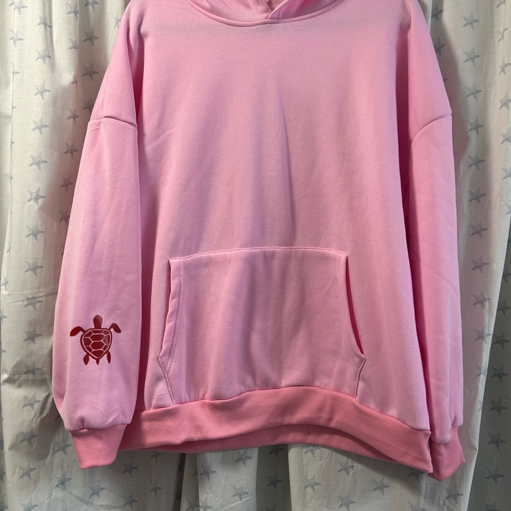 Pink Hoodie with Turtle Design